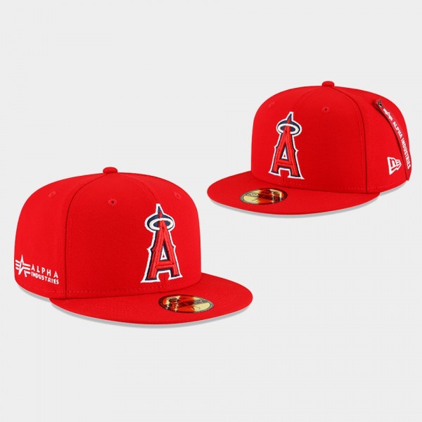 Los Angeles Angels Alpha Industries Hat Red 59FIFT...