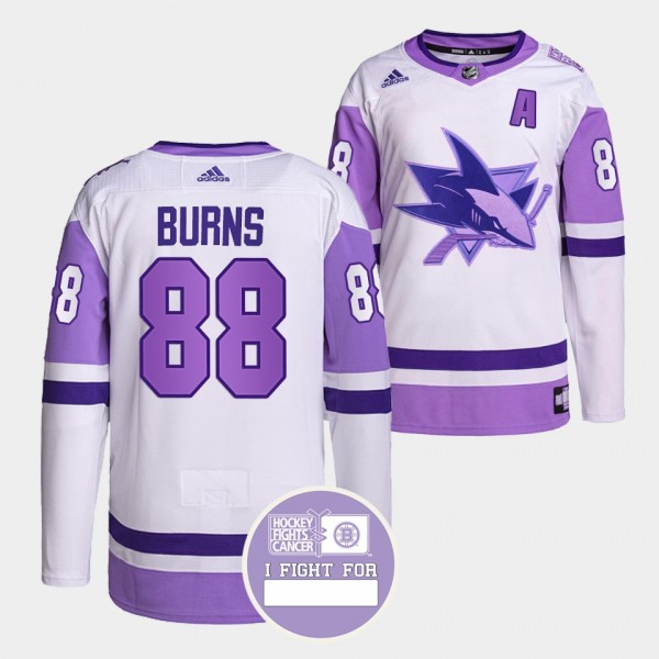 Brent Burns San Jose Sharks White Purple 2022 Hock...