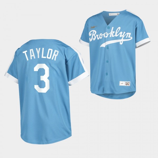 Cooperstown Collection Chris Taylor Brooklyn Dodgers Youth Light Blue Jersey Alternate