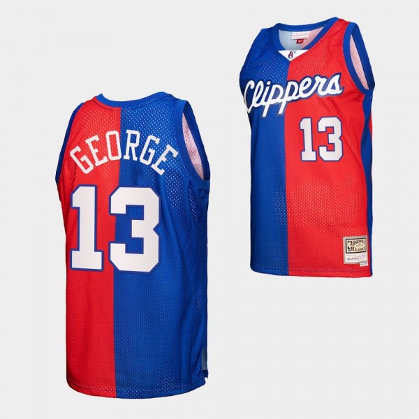 LA Clippers Paul George #13 Royal Red Hardwood Cla...