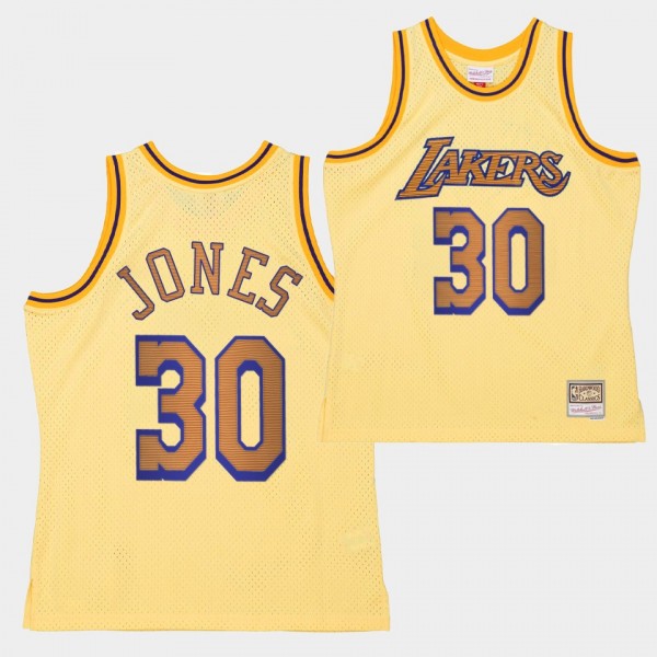 Damian Jones #30 Lakers Space Knit Yellow Jersey H...