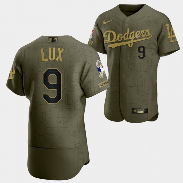 Gavin Lux Los Angeles Dodgers Camo Salute To Servi...