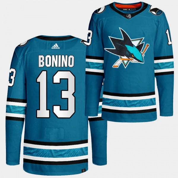 Nick Bonino Home San Jose Sharks #13 Teal Jersey 2022-23 Primegreen Authentic