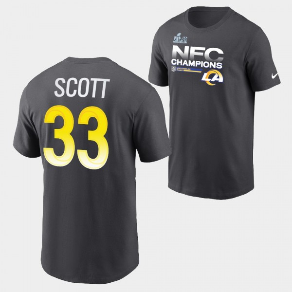 Nick Scott #33 Los Angeles Rams 2021 NFC Champions...