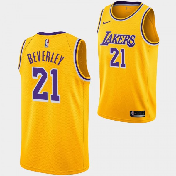 Patrick Beverley #21 Lakers Icon Edition Gold Jers...