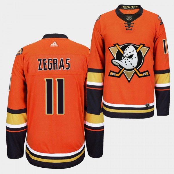 Trevor Zegras Authentic Primegreen Ducks Orange #1...
