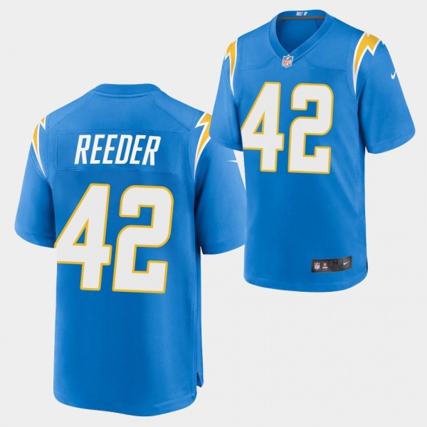 Los Angeles Chargers Troy Reeder Powder Blue Jerse...